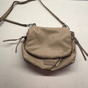 Lieberskind Berlin Beige Leather Crossbody Bag with Front Flap Zipper‎ Pocket